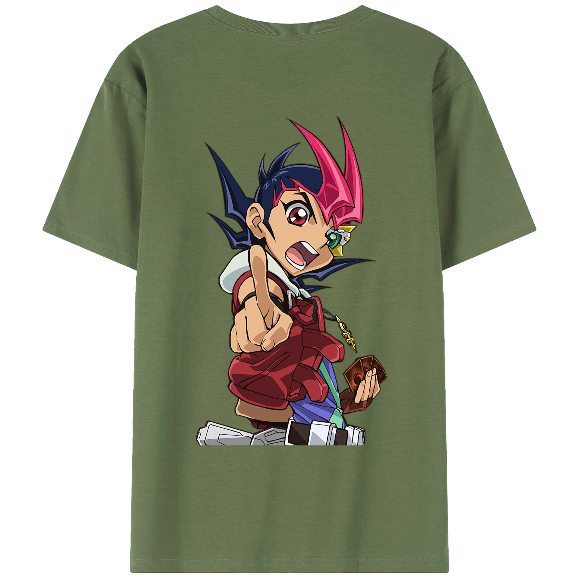 （画像用） 遊☆戯☆王 Yu-Gi-Oh! 綿100％ メンズ半袖Tシャツ（バックプリント） 通気性